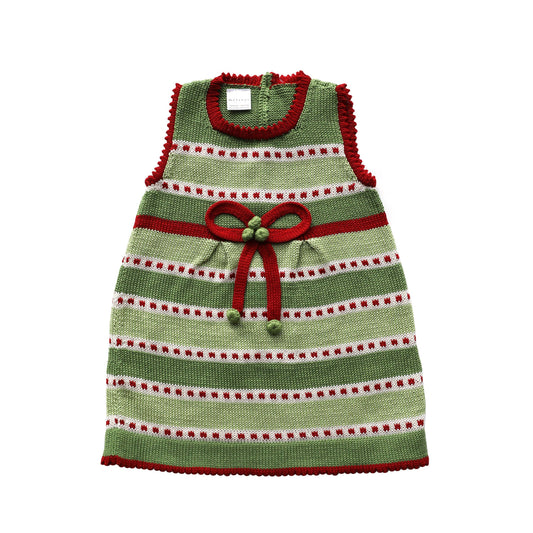 Striped Dress with Bow: 3T/4T