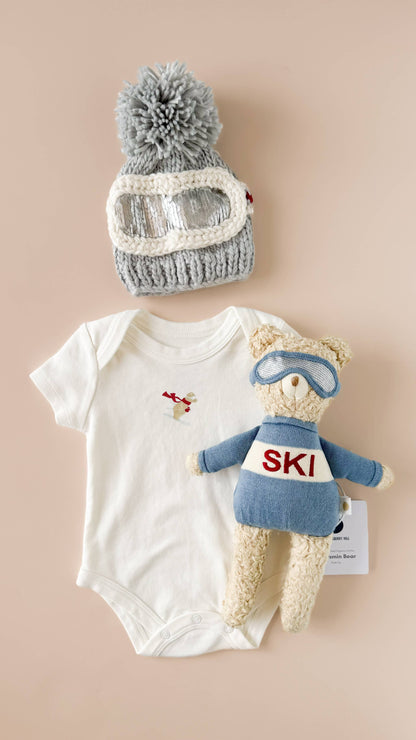 Onesie Ski Bear Baby Bodysuit Organic Winter Graphic Gift