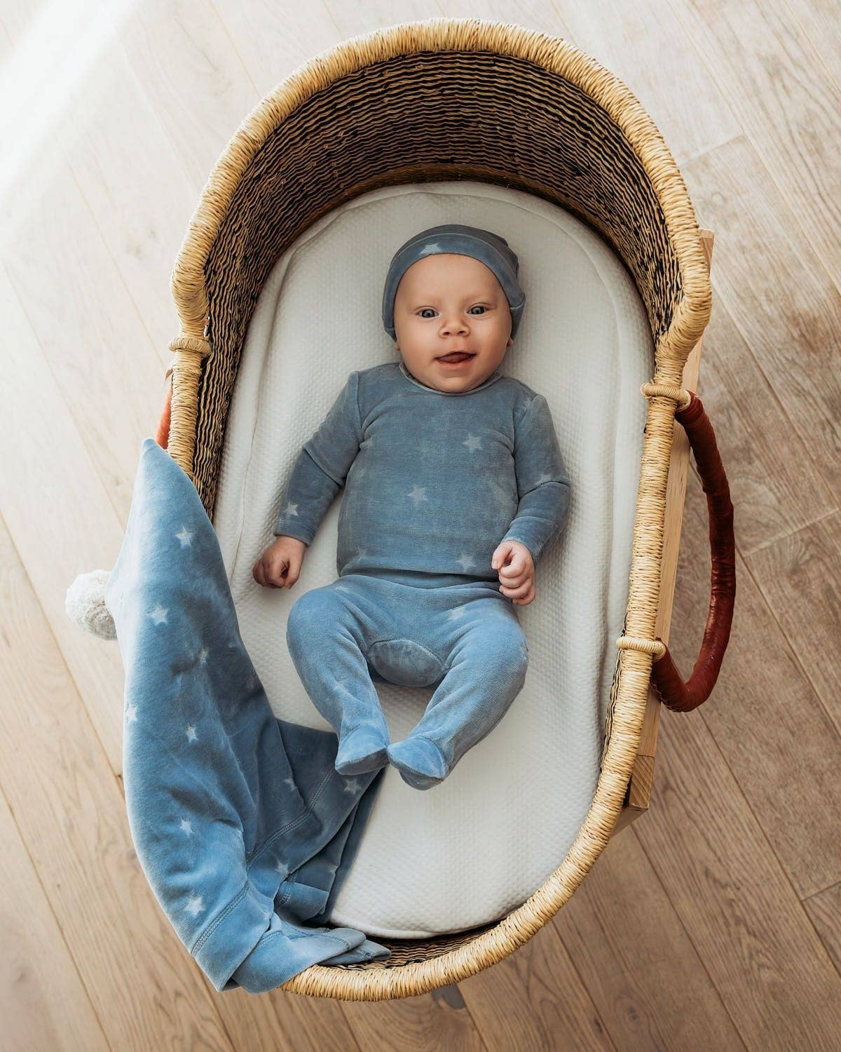 Velvet Star 3 Pc Footie Set: Blue / 3 Months