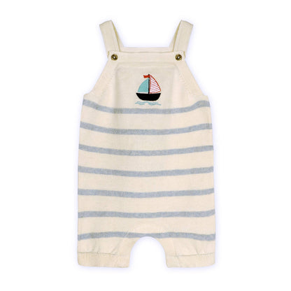 Sailboat Stripe Baby Knit Shortall Set (Organic Cotton)