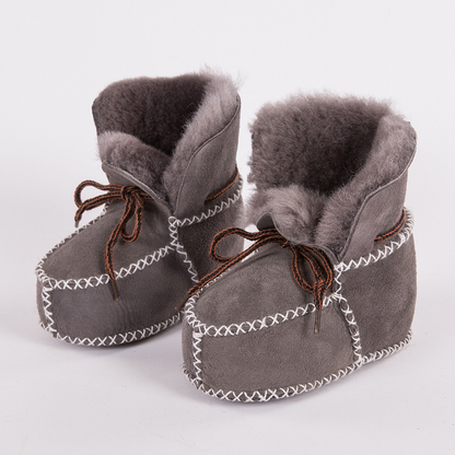 Annie & Charles® Lambskin Baby Shoes: Beige / Small