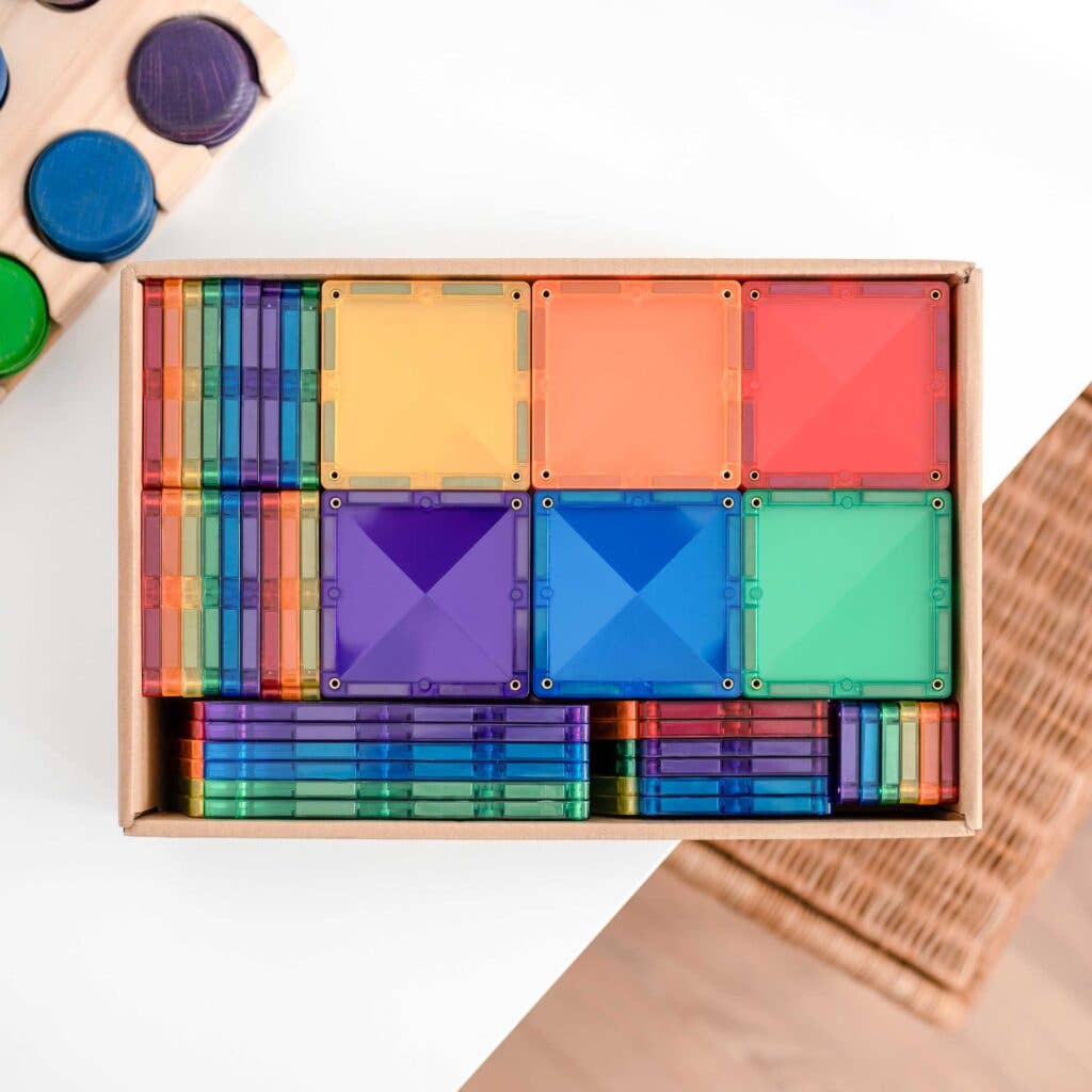 CONNETIX Magnetic Tiles Rainbow Creative Pack, 102 Pieces