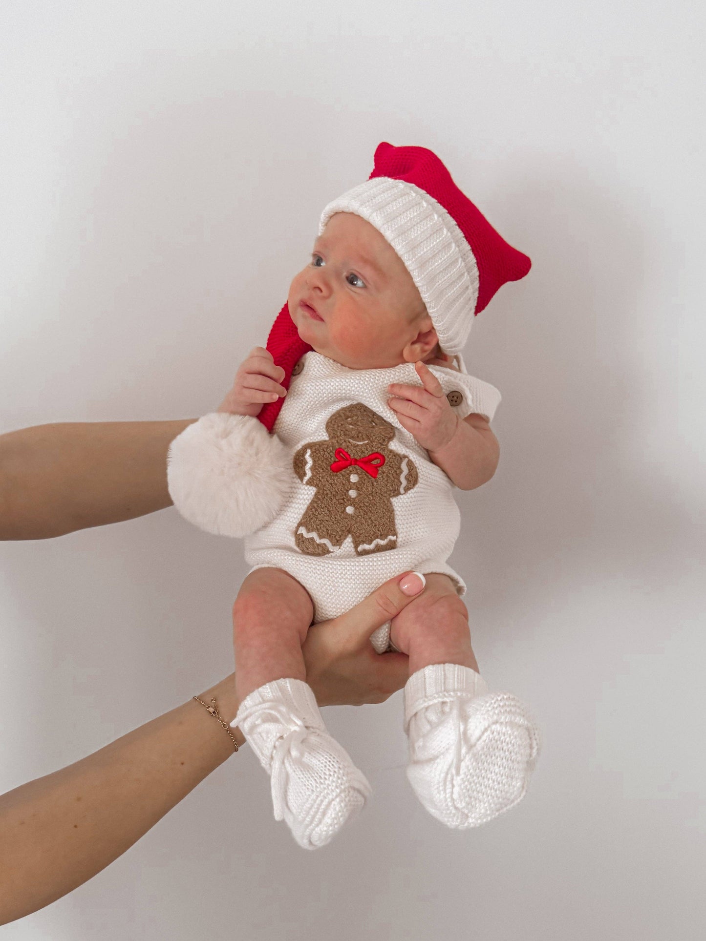 GINGERBREAD SHERPA ROMPER: 0-3M