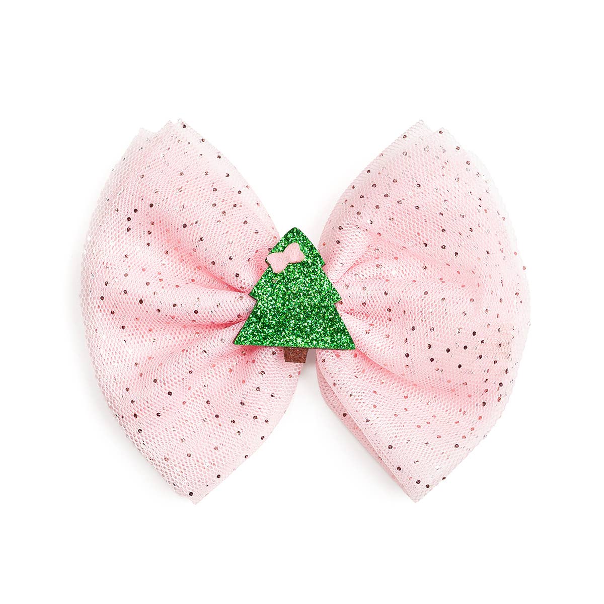 Christmas Tree Tulle Bow Clip - Hair Bows - Holiday