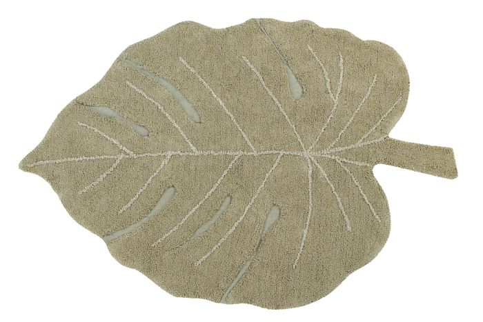 Washable Rug Monstera Olive: 5'11" x 4'