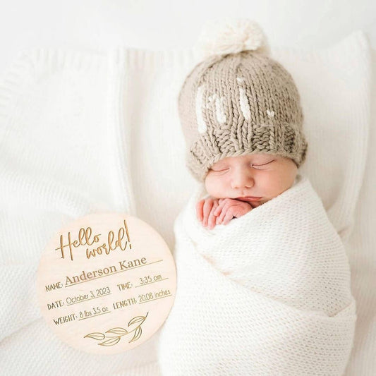 Hi. Pebble Brown Hand Knit Beanie Hat Baby & Kids: S (0-6 months)
