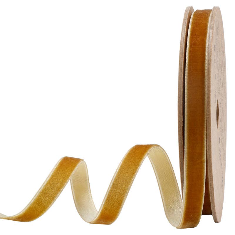 17 Colors | 3/8" Velvet Ribbon | 10 Yard Roll: Bay Leaf