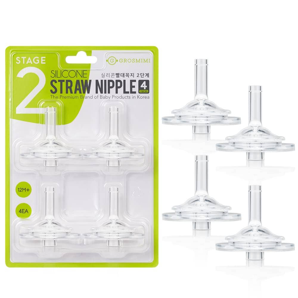 Grosmimi Straw Nipple Replacement kit (4-counts): Stage 2