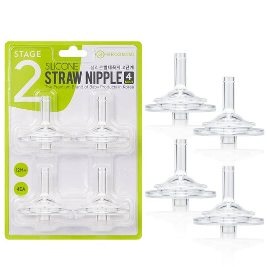 Grosmimi Straw Nipple Replacement kit (4-counts): Stage 2