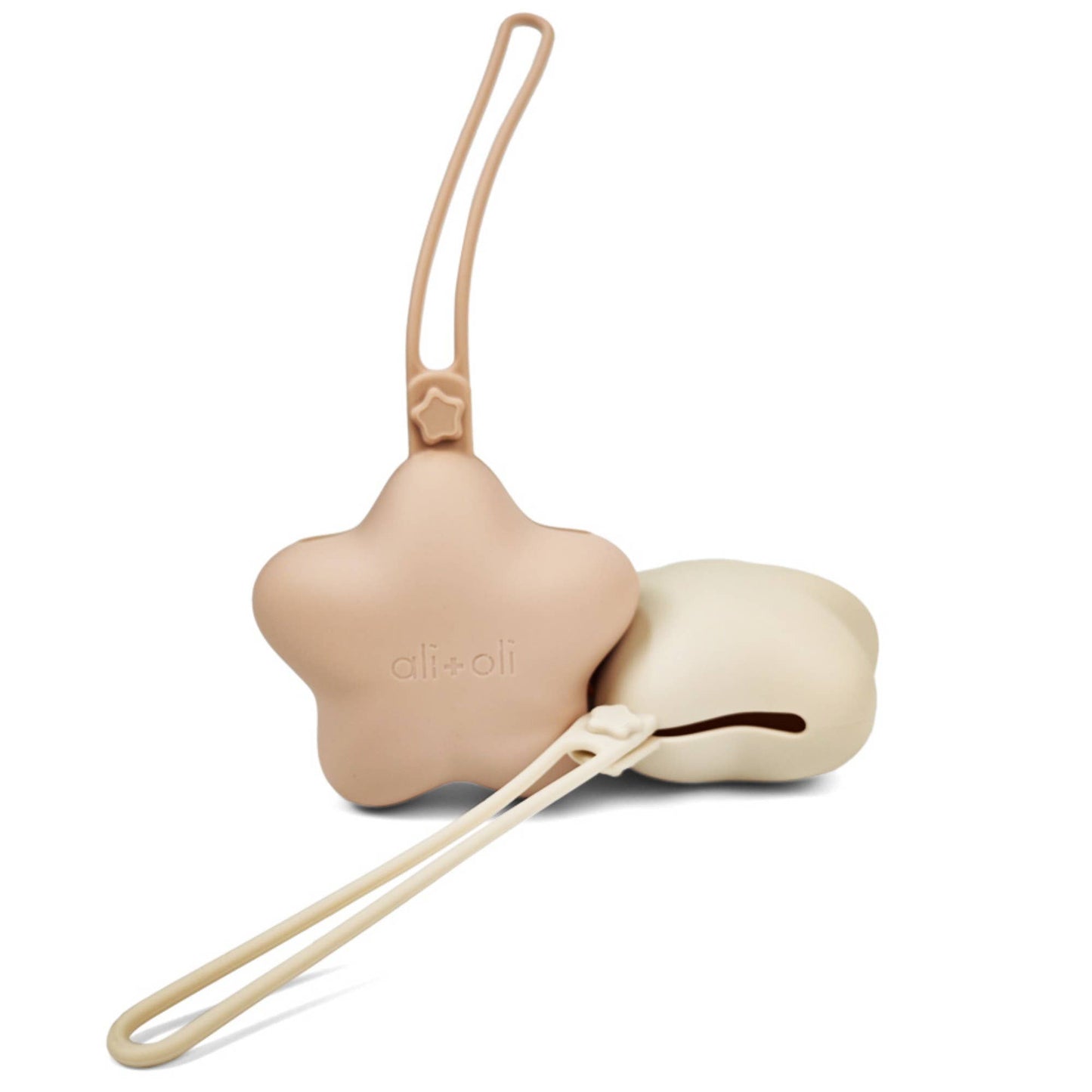 Ali+Oli Silicone Pacifier Case 2-pack Star (Blush & Sand)