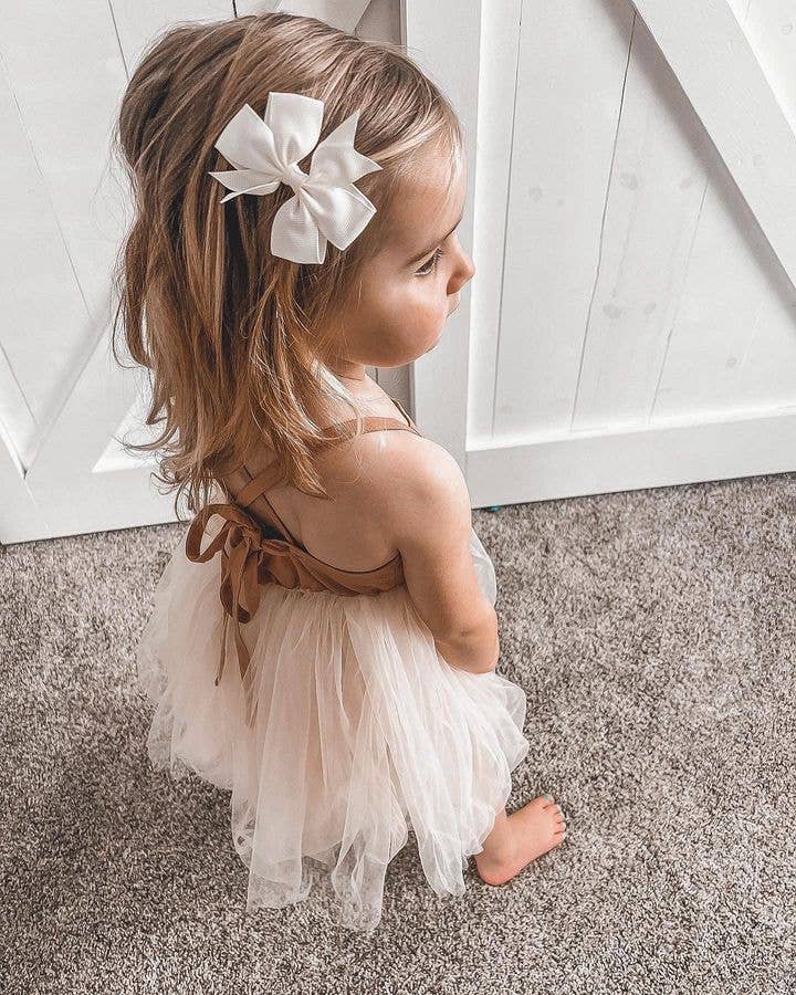 Annie & Charles® organic linen tulle dress: Apricot
