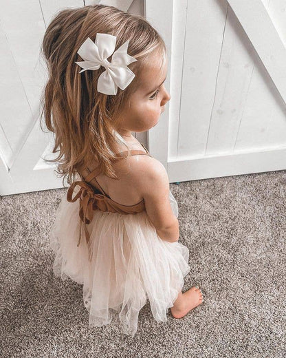 Annie & Charles® organic linen tulle dress: Apricot