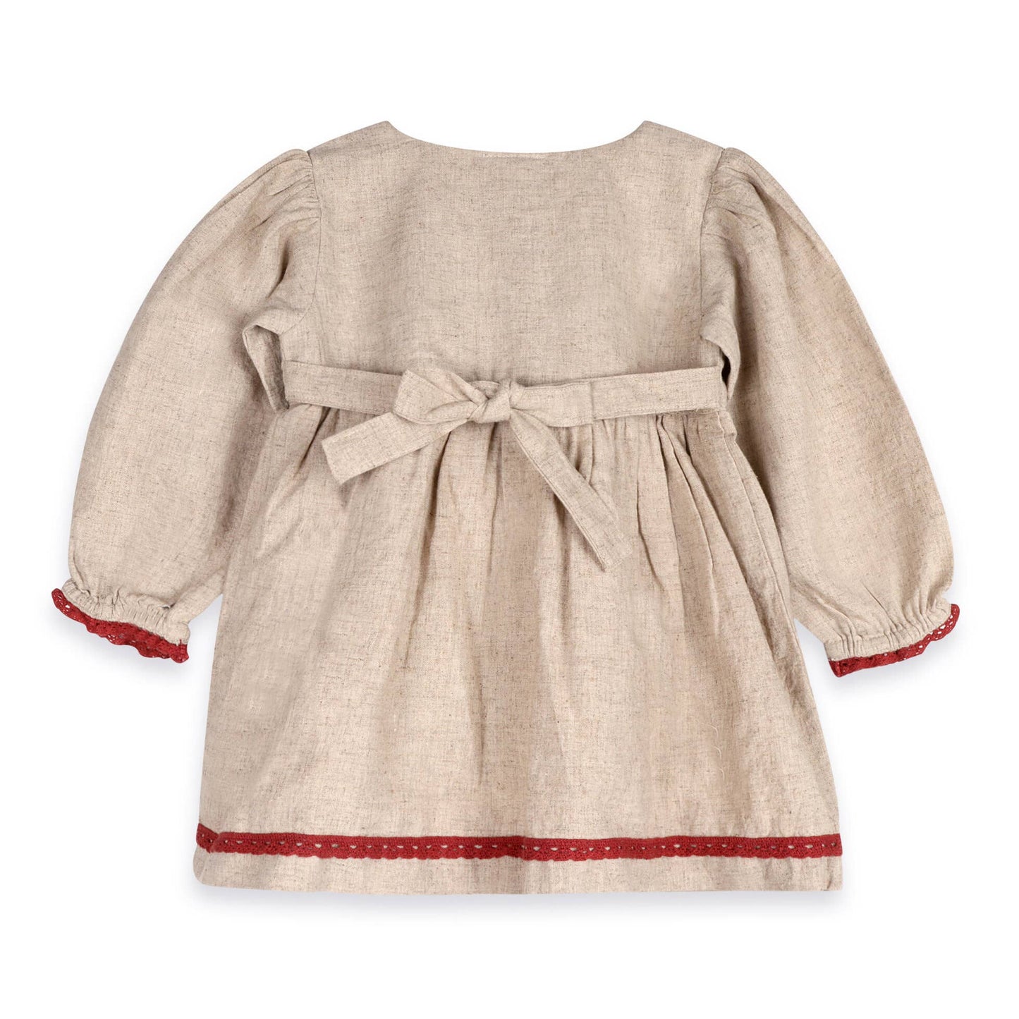 Ravello Embroidered Baby Dress & Bloomer (Linen Blend): Natural / 2T