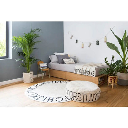 Pouffe ABC Natural - Black: 8" x 2'4" x 2'4"