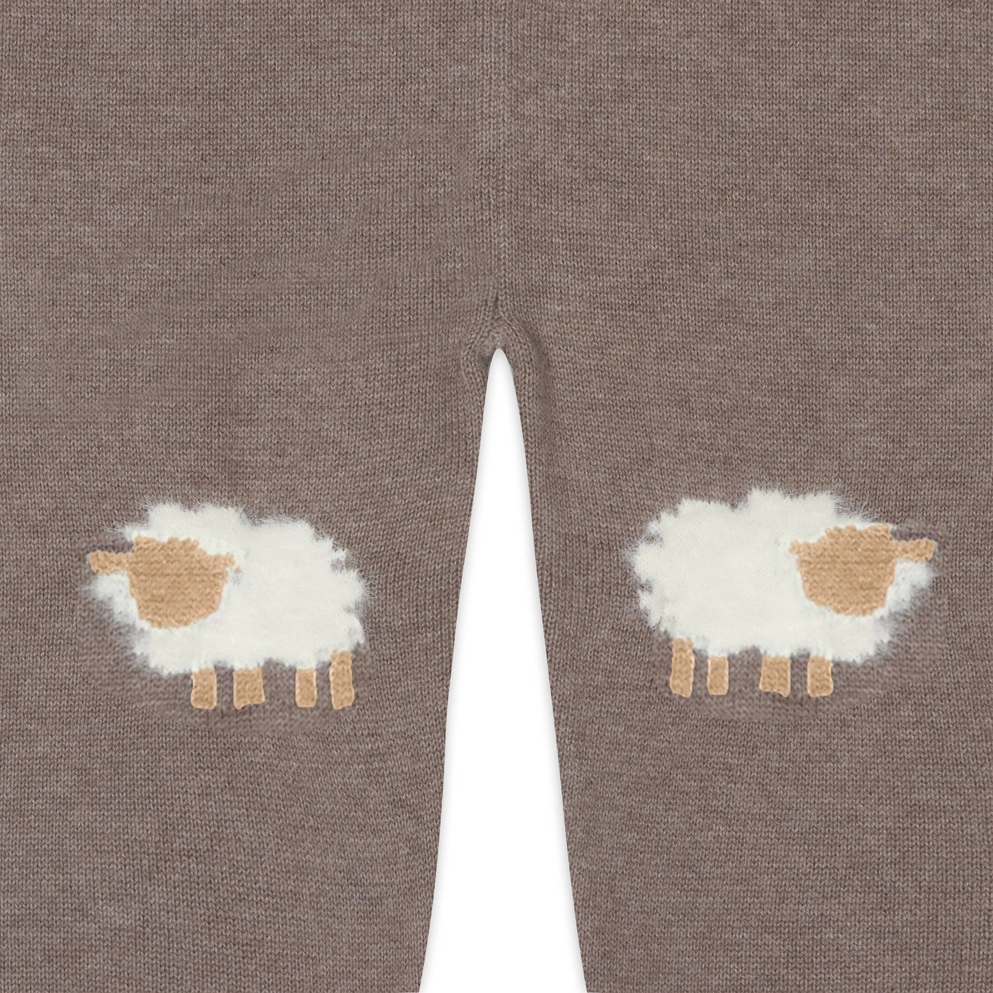 Sheep Jacquard Knit Baby Pullover & Pant SET Organic Cotton: Cocoa Heather / 12-18M