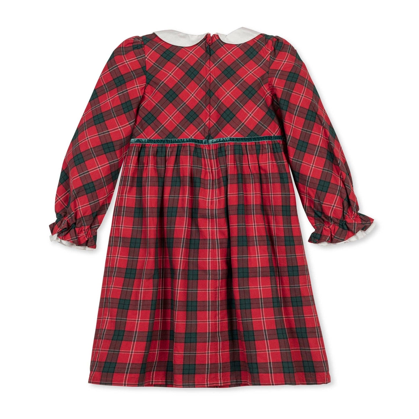 Organic Peter Pan Collar Ruffle Cuff Dress - Baby: London Plaid / 6-12M