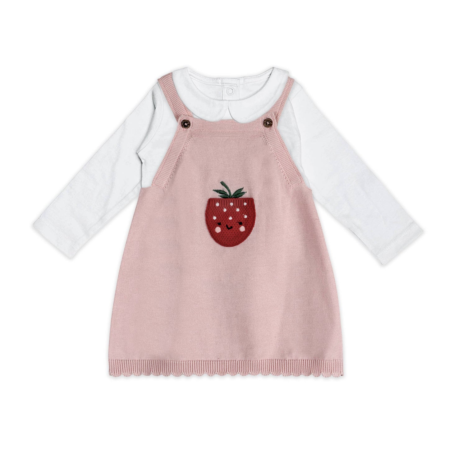 Strawberry Pocket Baby Knit Tunic Dress Set (Organic Cotton)