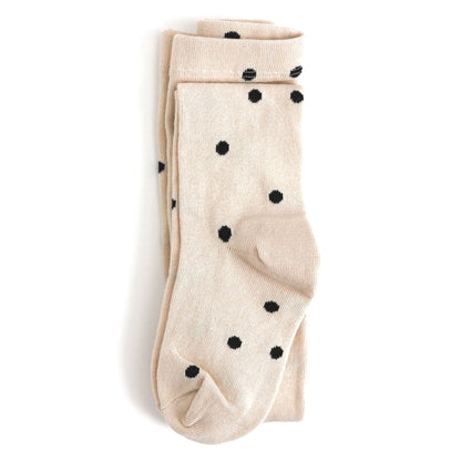 Vanilla Dot Knit Tights: 1-2 YEARS
