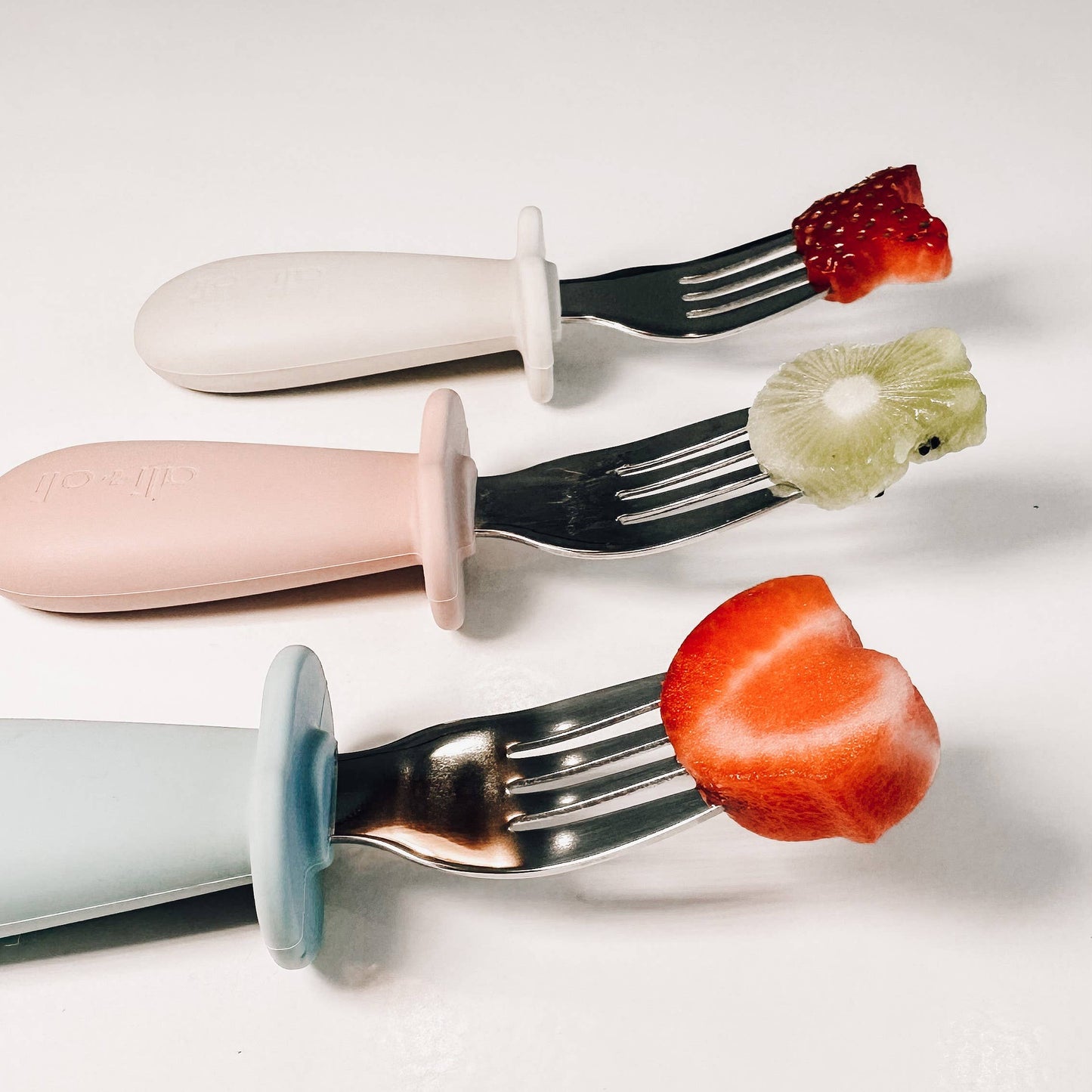 Ali+Oli Spoon & Fork Learning Set for Toddlers (Pink) 6m+