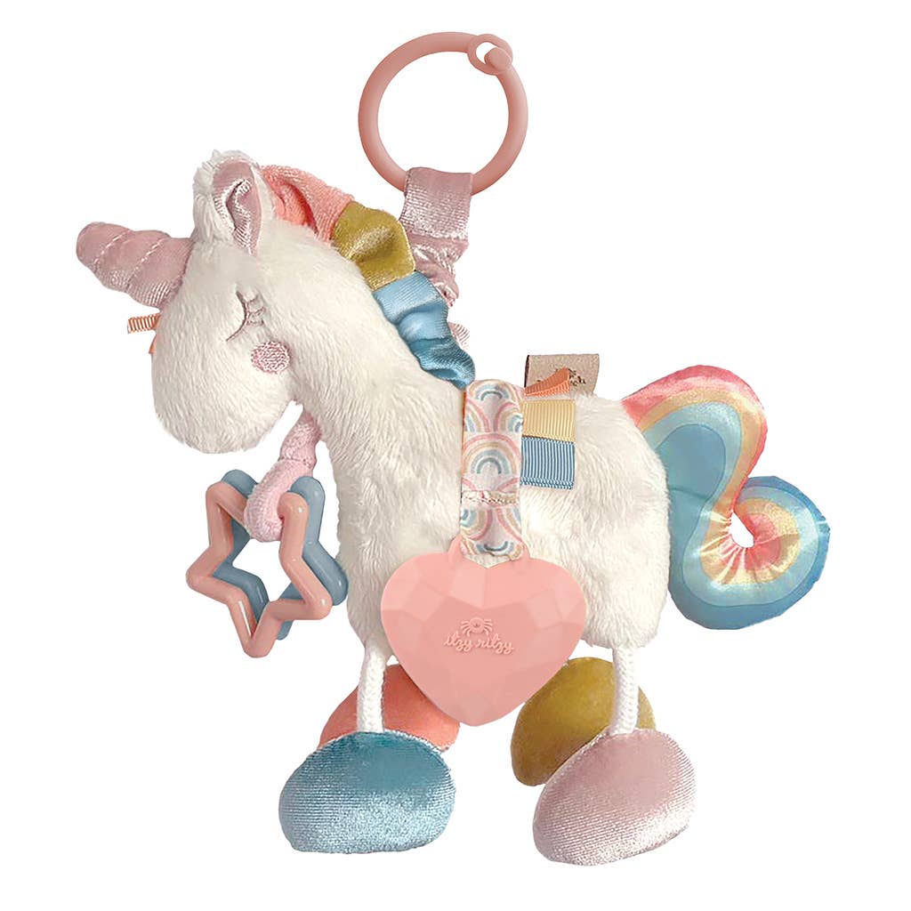 Itzy Friends Link & Love™ Activity Plush with Teether Toy: Unicorn