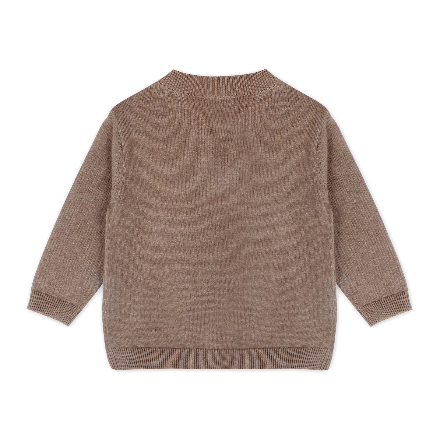 Sheep Jacquard Knit Baby Pullover & Pant SET Organic Cotton: Cocoa Heather / 3-6M