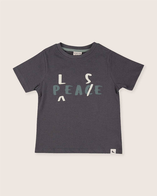 Peace Please T-Shirt: CHARCOAL / 3-4 Years
