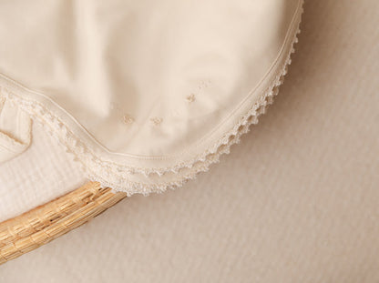 Receiving Blanket w/Crochet Trim in Pearl
