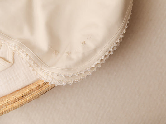 Receiving Blanket w/Crochet Trim in Pearl