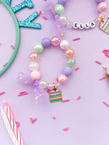 Birthday Girl Cake Kids Charm Bracelet