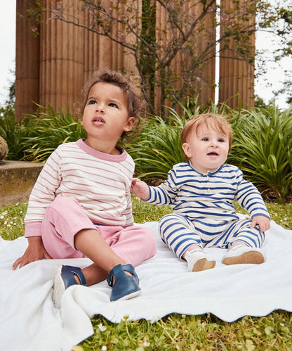 Campbell Romper, Navy Stripe