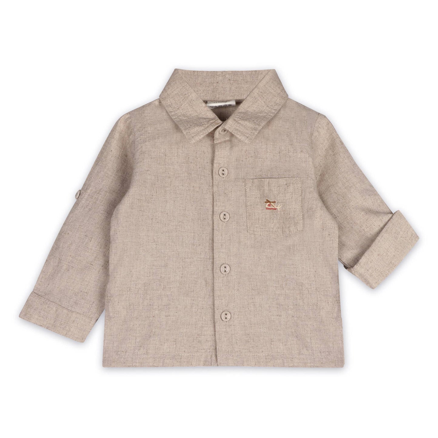 Positano Linen Baby Shirt & Corduroy Pants (Organic): Natural / Brown / 3-6M