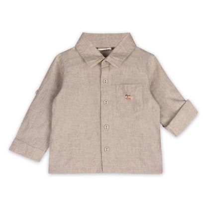 Positano Linen Baby Shirt & Corduroy Pants (Organic): Natural / Brown