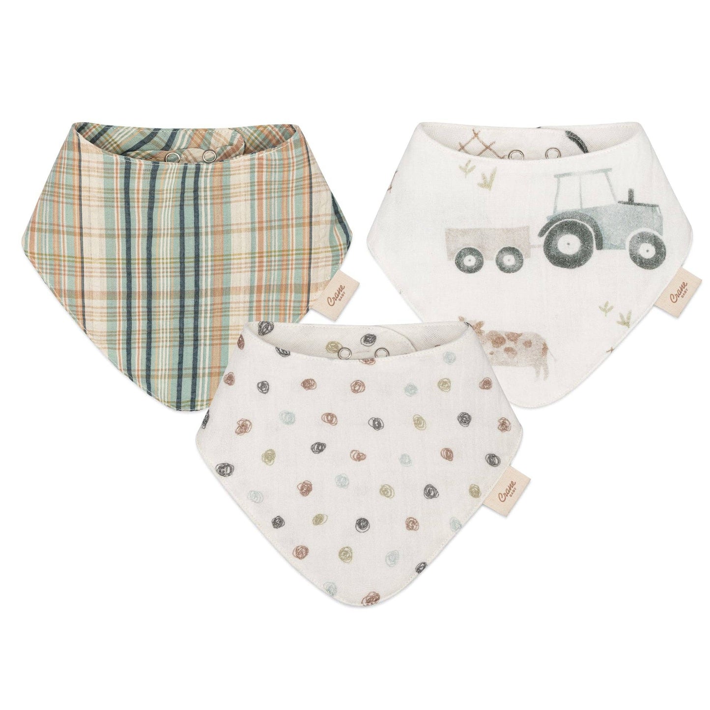 Charlie 3-pc. Farmhouse Tractor Bib set