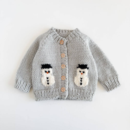 Snowman Cardigan Winter Knit Sweater Baby Kids Matching: S; 12-24M