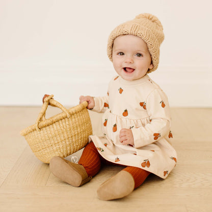 Tights, Cinnamon | Girls Cotton Tights | Kids Clothing: Small 12-24 m