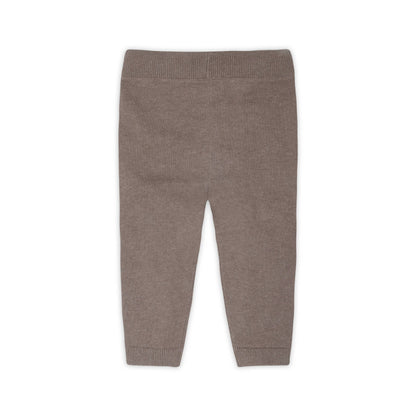 Sheep Jacquard Knit Baby Pullover & Pant SET Organic Cotton: Cocoa Heather / 12-18M