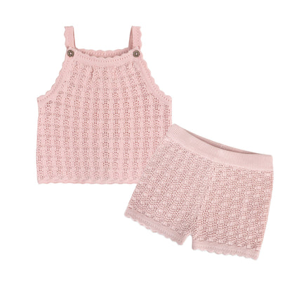 Nyla Textured Baby Tank & Shorts Set (Organic Cotton)