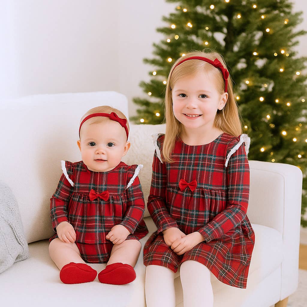 Christmas Bamboo Holiday Dress – Classic Red Plaid Charm: 2T