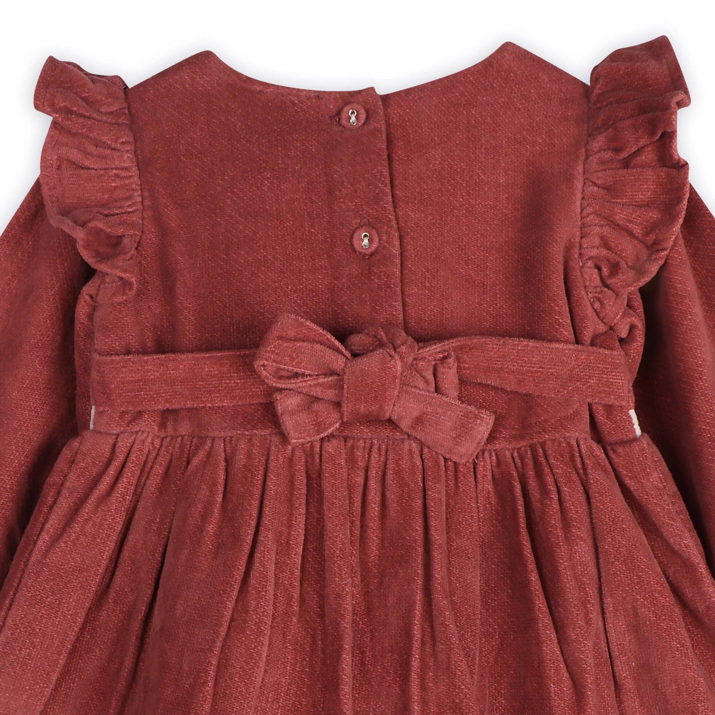 Amber Velvet Baby Dress & Bloomer Set (Organic Cotton): Terracotta / 6-12M