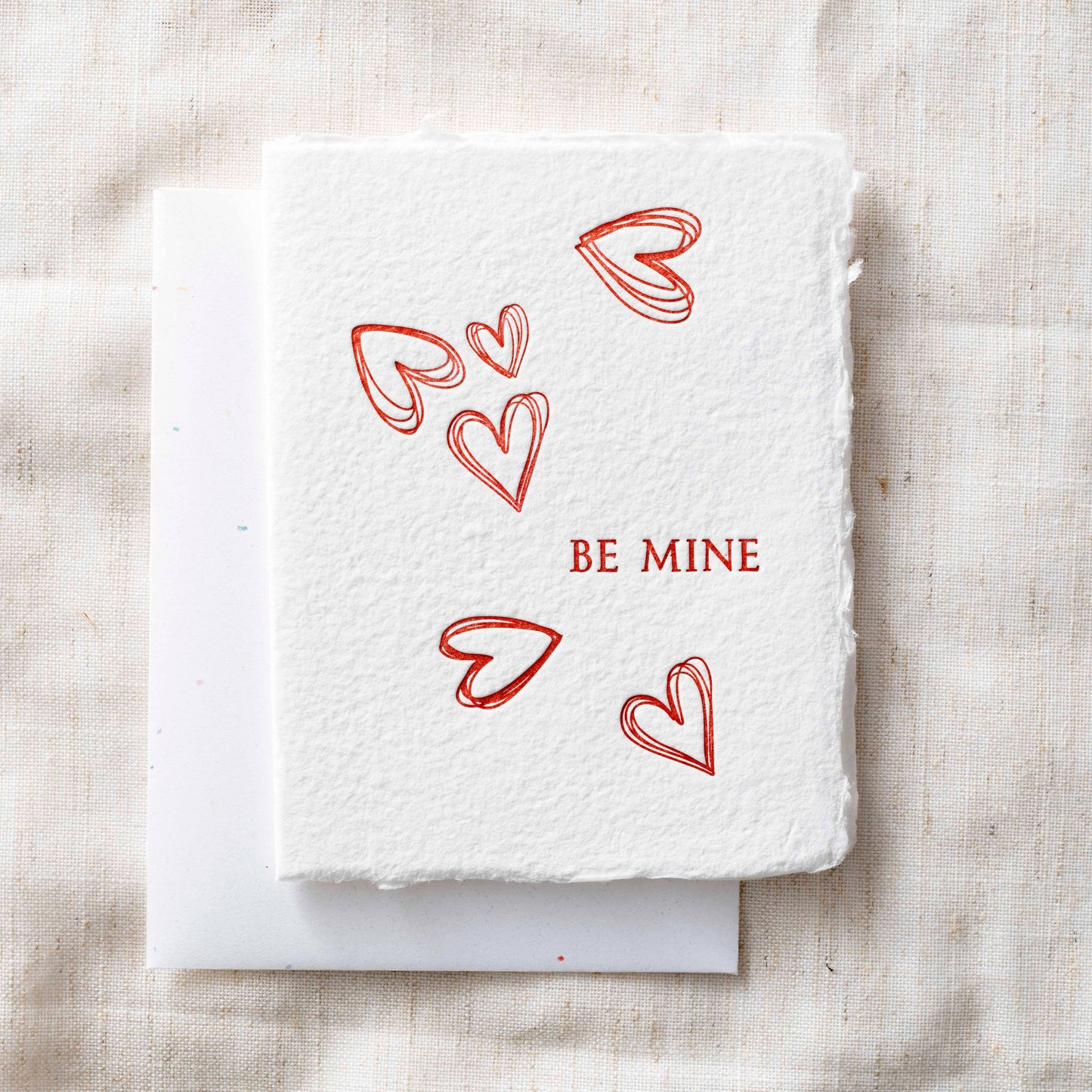 Final Stock | Be Mine Hearts | Valentine's Day Greeting Card: Individual / Folded A2 Greeting Card. Blank Inside.