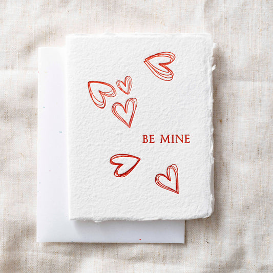Final Stock | Be Mine Hearts | Valentine's Day Greeting Card: Individual / Folded A2 Greeting Card. Blank Inside.