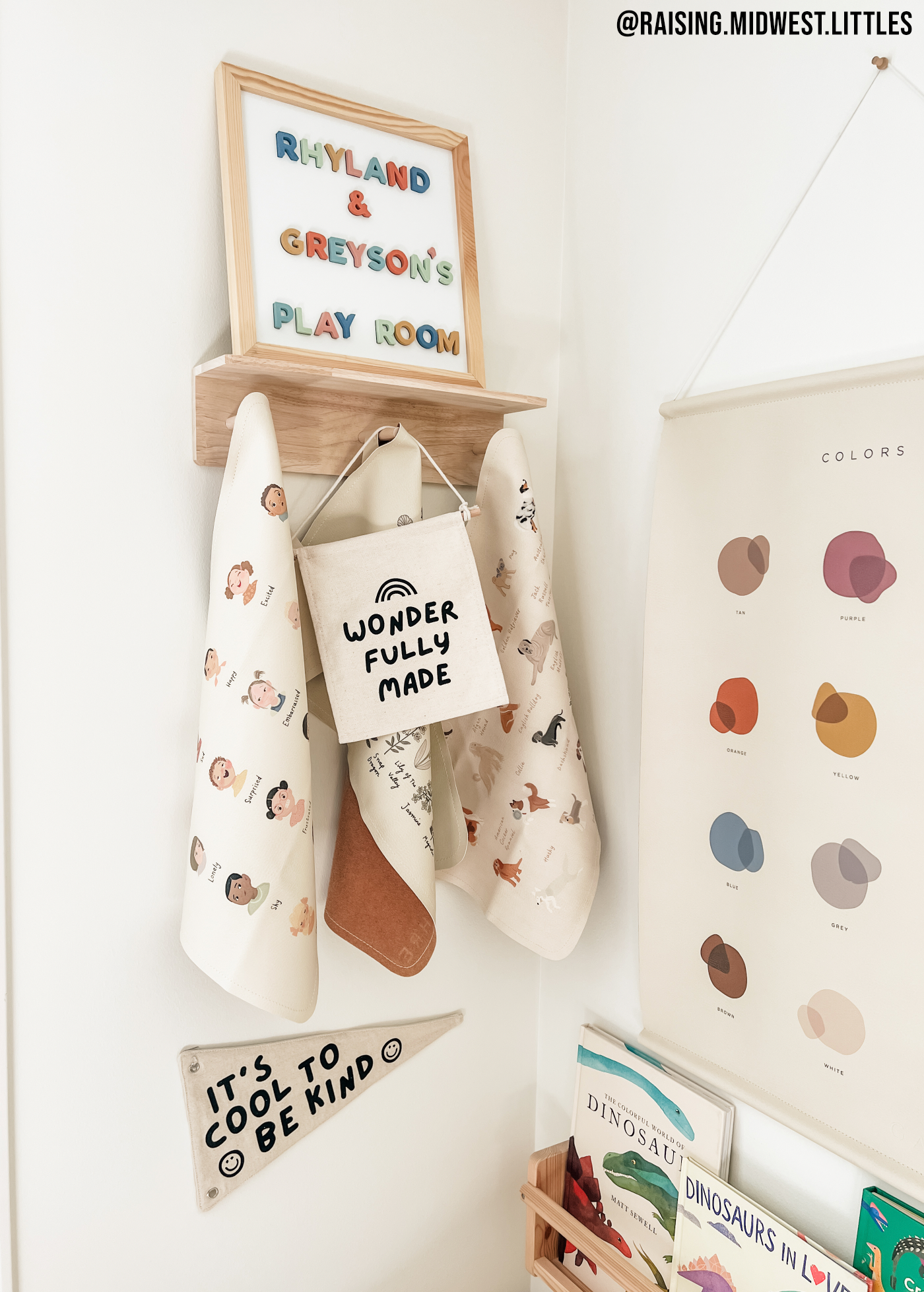 Wonderfully Made Canvas Hang Sign - Kids Nursery Wall Decor
