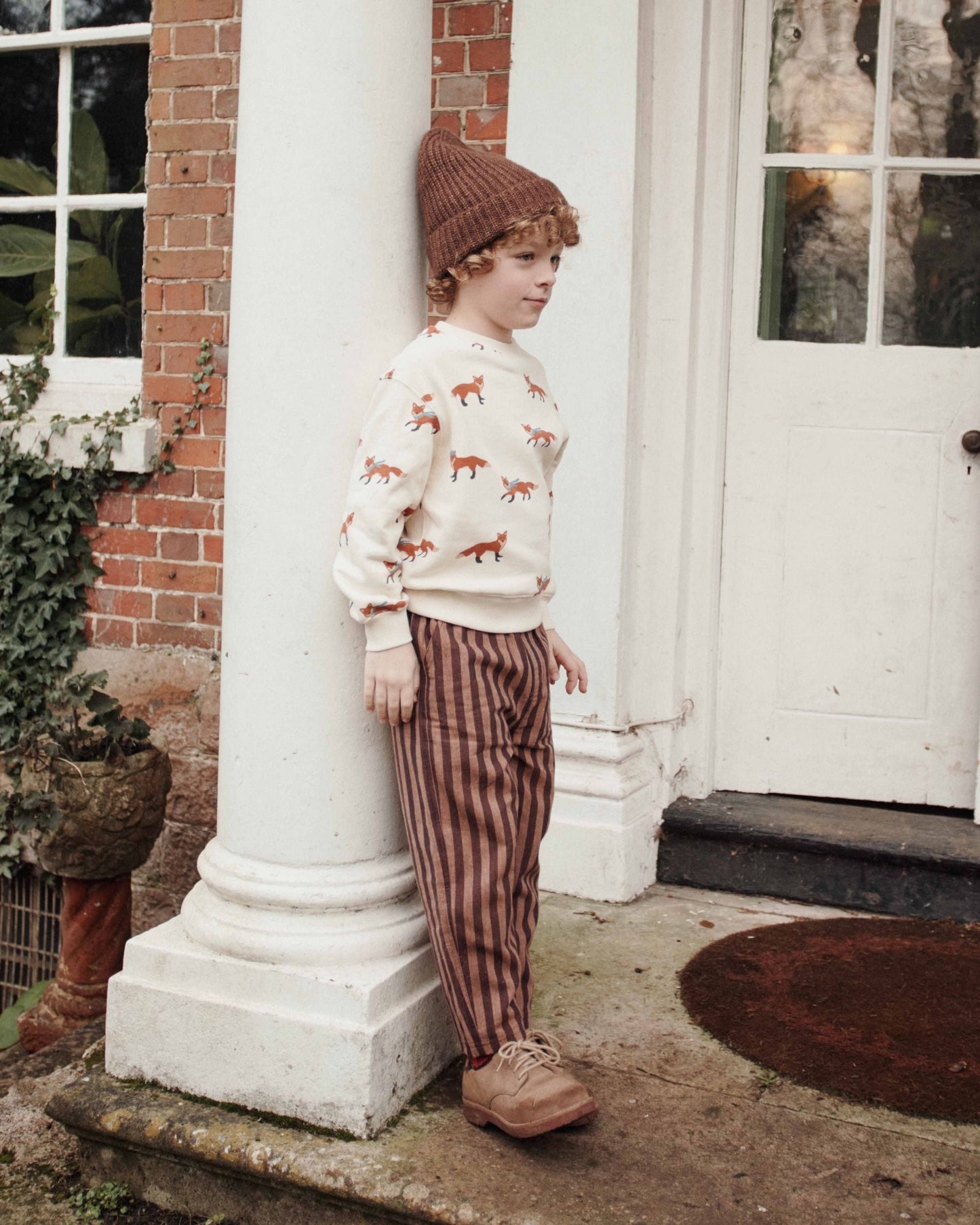 Sweatshirt - Ecru Fox Print