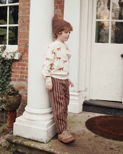 Sweatshirt - Ecru Fox Print