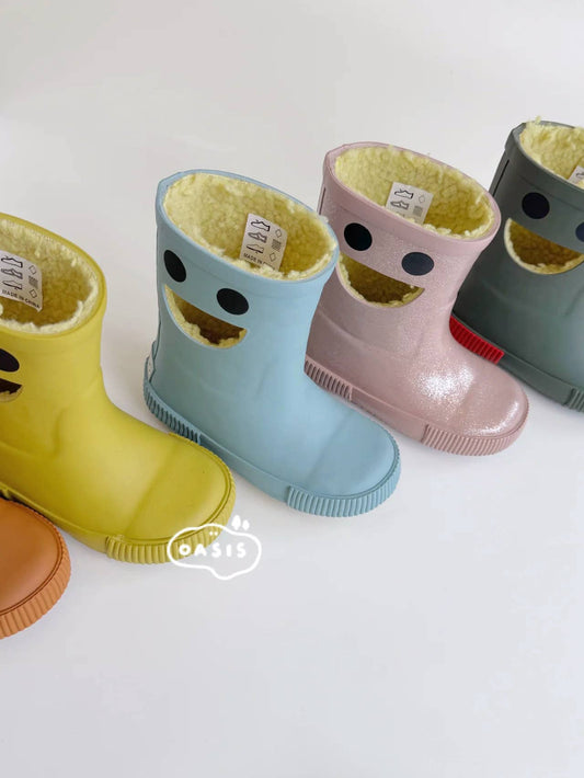 WISTITI Kids Rain Boots, Thermal, Eco Rubber - Platine
