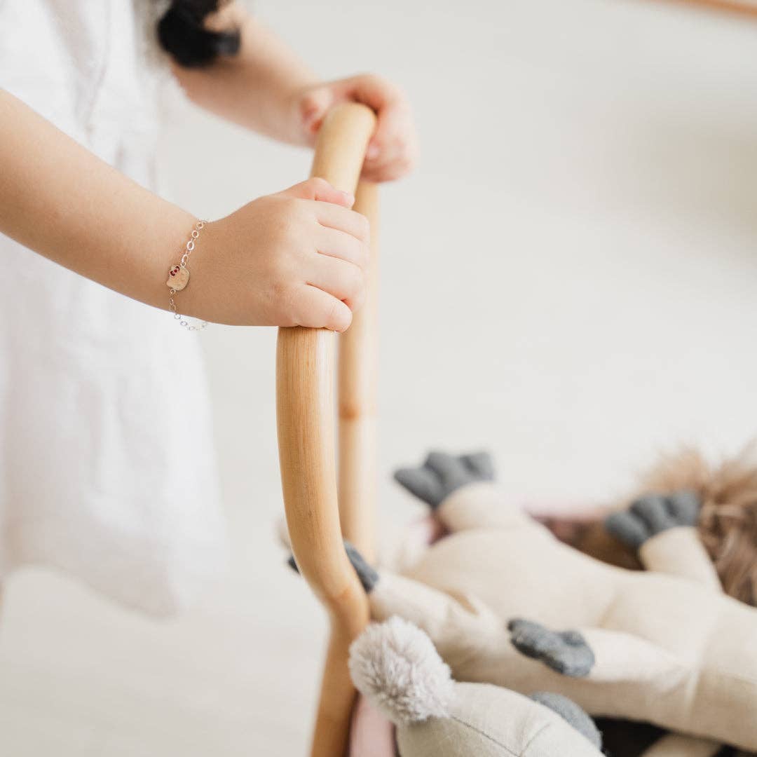 Handcrafted - Colette Doll Stroller (Pink) - Rattan Wicker