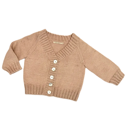 TANE Organics High V-Neck Cardigan in Organic Cotton