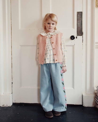 Sleeveless Cardigan - Pale Pink