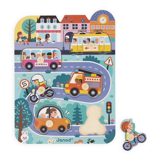 Peg Puzzle - In the Town | Fine motor skills