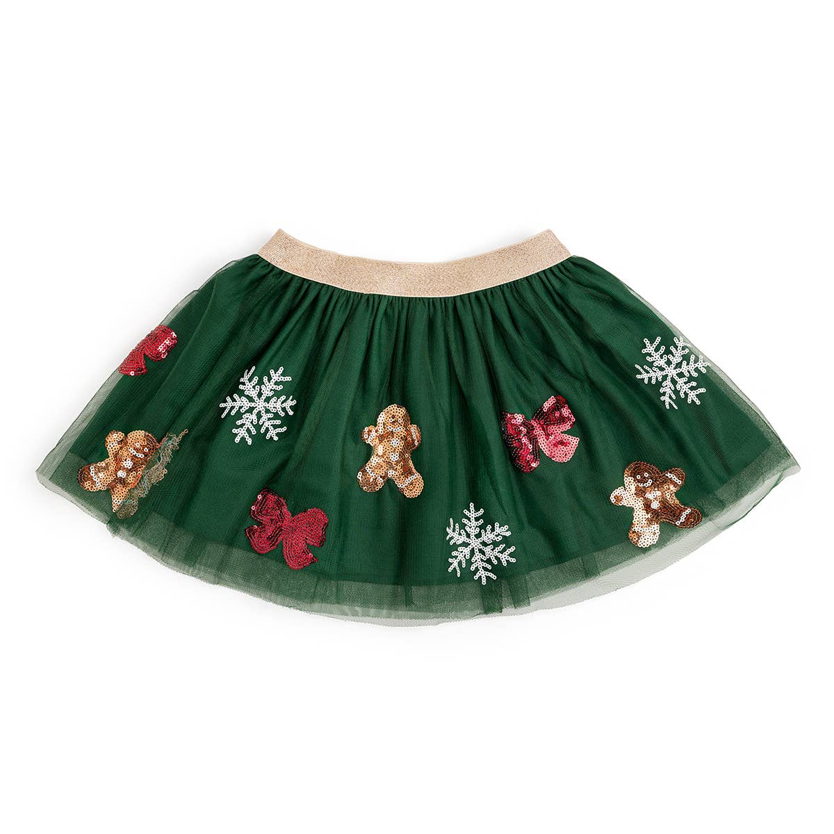 Gingerbread Joy Sequin Christmas Tutu - Kids Clothing: 6-8Y